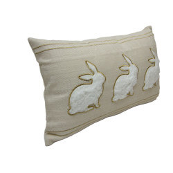 Poduszka dekoracyjna Zajączki 48x28cm Beżowa